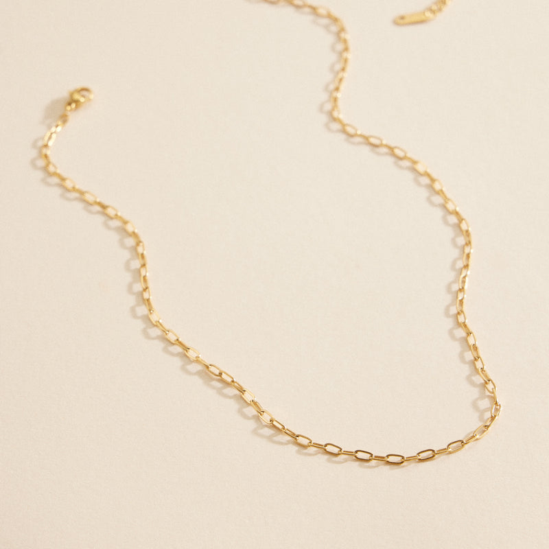 Chain Linked Gold Dip Stainless Steel Short Necklace