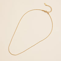 Oval Beads Linked 18K Gold Dip Stainless Steel Necklace