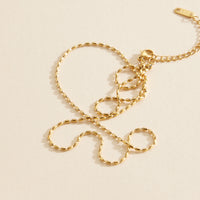 Oval Beads Linked 18K Gold Dip Stainless Steel Necklace