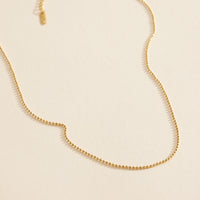Mini Beaded 18K Gold Dip Stainless Steel Necklace