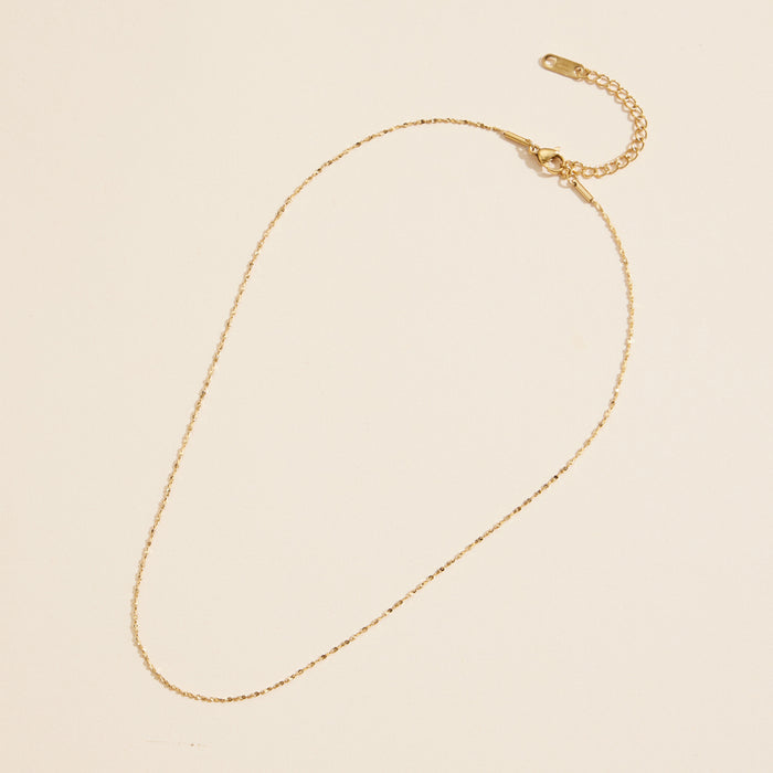 18K Gold Dip Stainless Steel Short Necklace