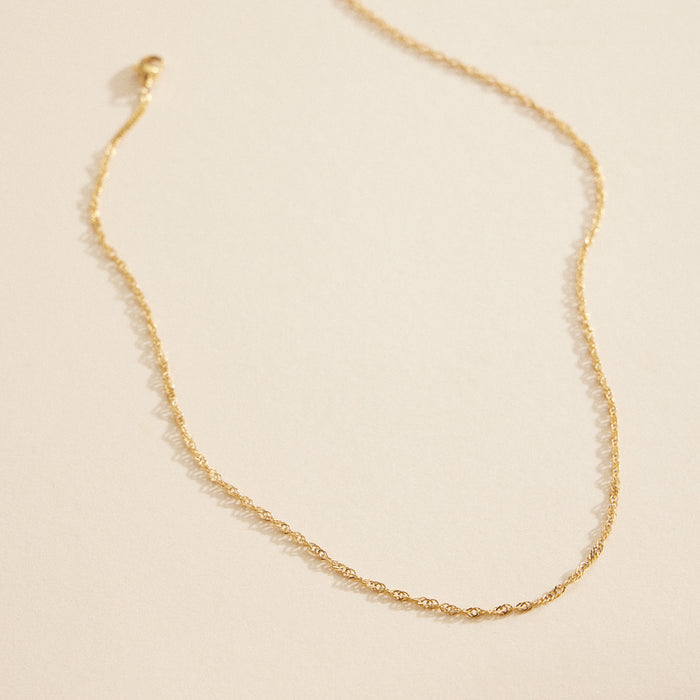 18K Gold Dip Stainless Steel Short Basic Necklace