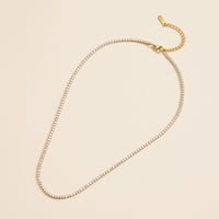Rhinestones Gold Dip Stainless Steel Necklace