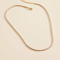 Rhinestones Gold Dip Stainless Steel Necklace
