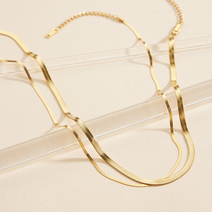 Snake Chain Gold Dip Stainless Steel Necklace