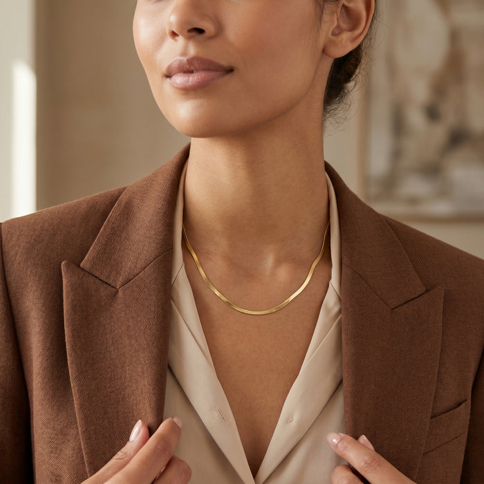 Gold Dipped Stainless Steel Snake Chain Necklace