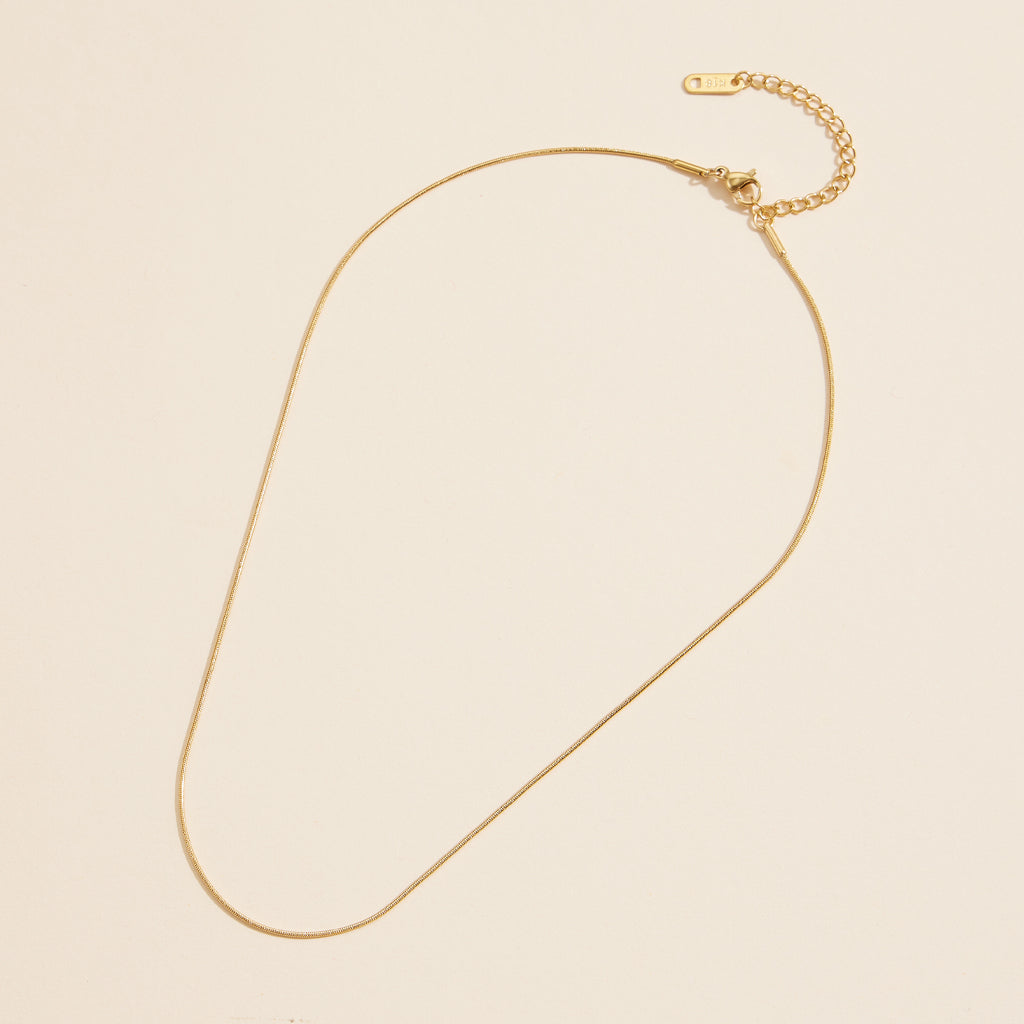 Snake Chain Gold Dip Stainless Steel Short Necklace