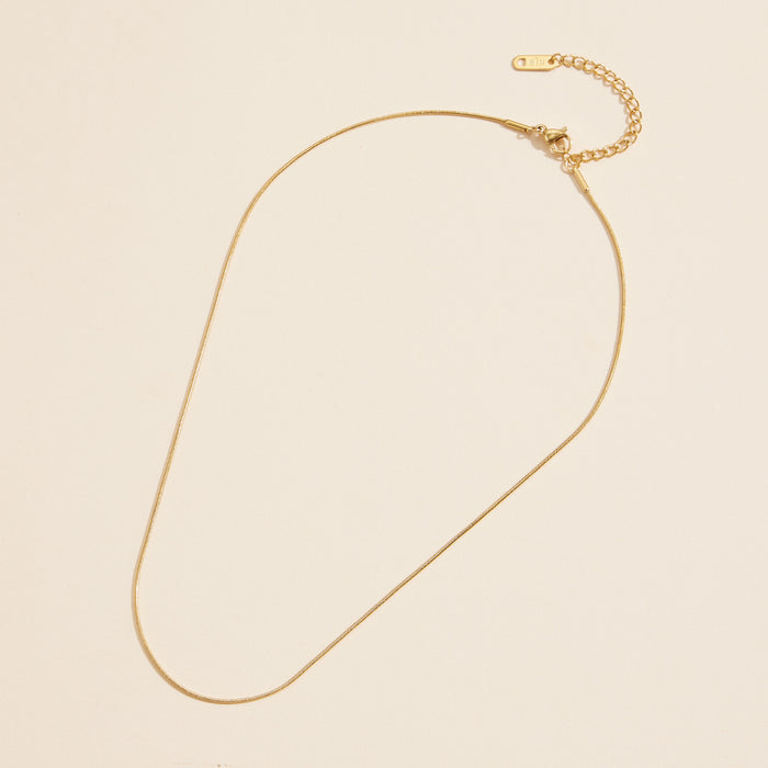 Snake Chain Gold Dip Stainless Steel Short Necklace