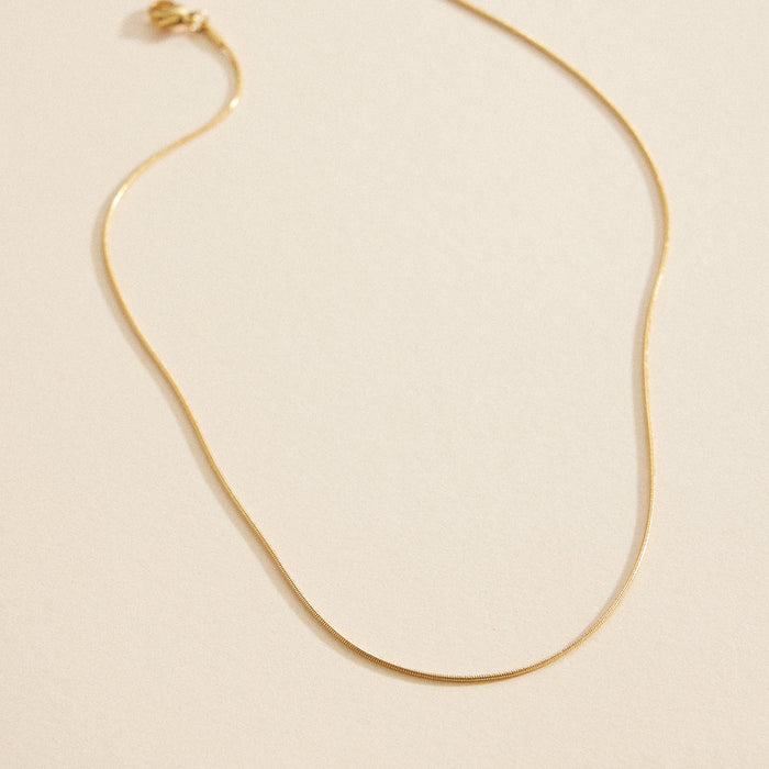 Snake Chain Gold Dip Stainless Steel Short Necklace