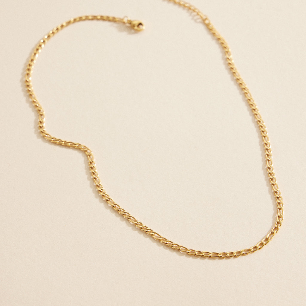 Chain Linked Gold Dip Stainless Steel Necklace