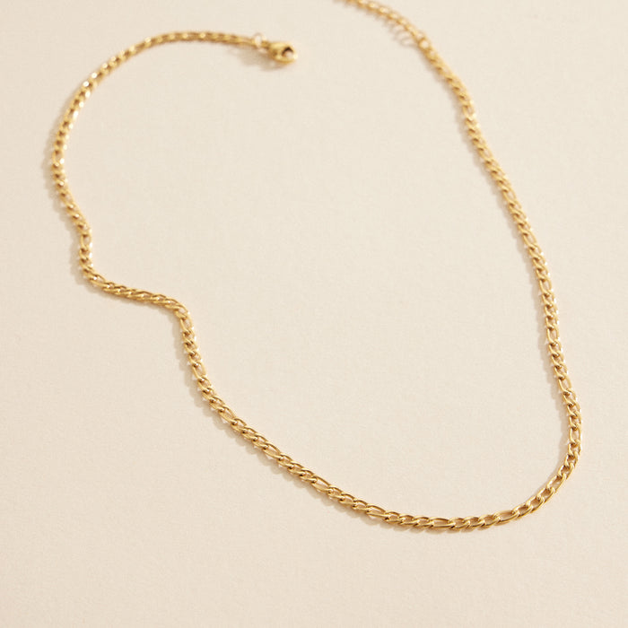 Chain Linked Gold Dip Stainless Steel Necklace