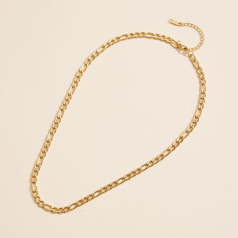 Chain Linked Gold Dip Stainless Steel Necklace