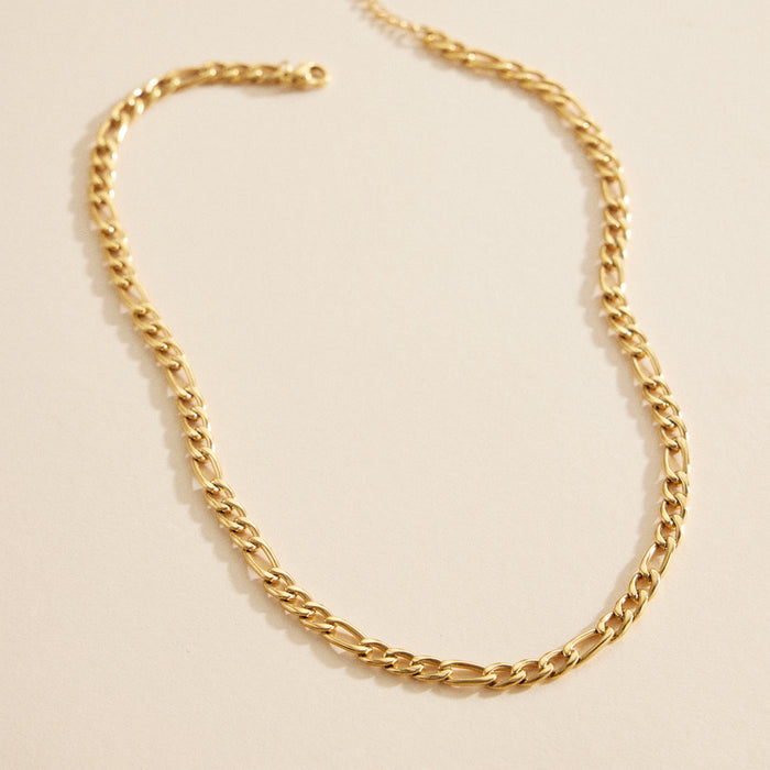 Chain Linked Gold Dip Stainless Steel Necklace