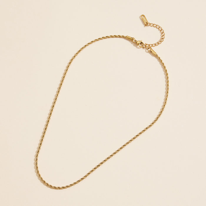 Twisted Chain Gold Dip Stainless Steel Necklace
