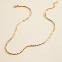 Twisted Chain Gold Dip Stainless Steel Necklace