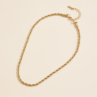 Twisted Chain Gold Dip Stainless Steel Necklace