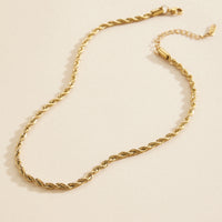 Twisted Chain Gold Dip Stainless Steel Necklace
