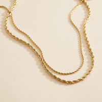 Twisted Chain Gold Dip Stainless Steel Necklace