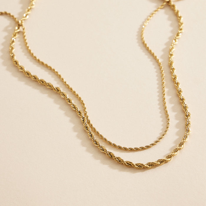 Twisted Chain Gold Dip Stainless Steel Necklace