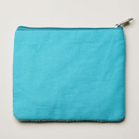 Beaded Sequin Starfish Pouch — Aqua