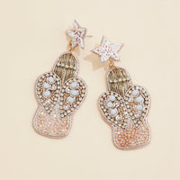 Christmas Angel Seed Beaded Dangling Earrings
