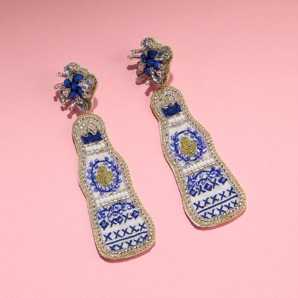 Beaded Tequila Bottle Earrings – Fun Statement Jewelry