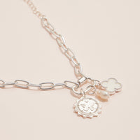 Butterfly Charm Bracelet | Freshwater Pearl & Mother of Pearl Link Bracelet