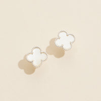 Clover Shape Shell Stud Earrings