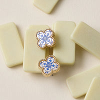 Clover Shape Shell Stud Earrings