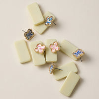 Clover Shape Shell Stud Earrings