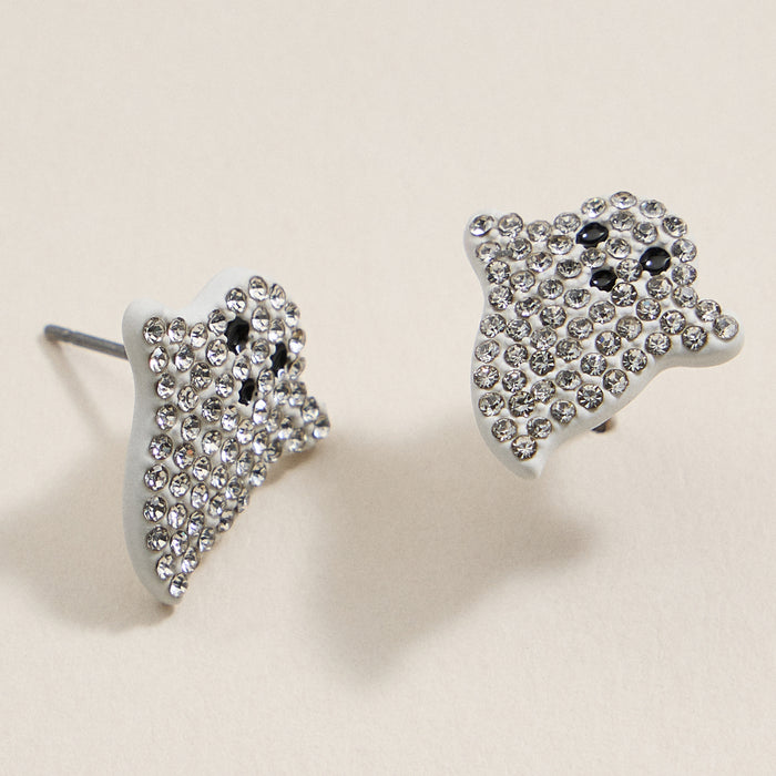 Halloween Ghost Rhinestones Stud Earrings