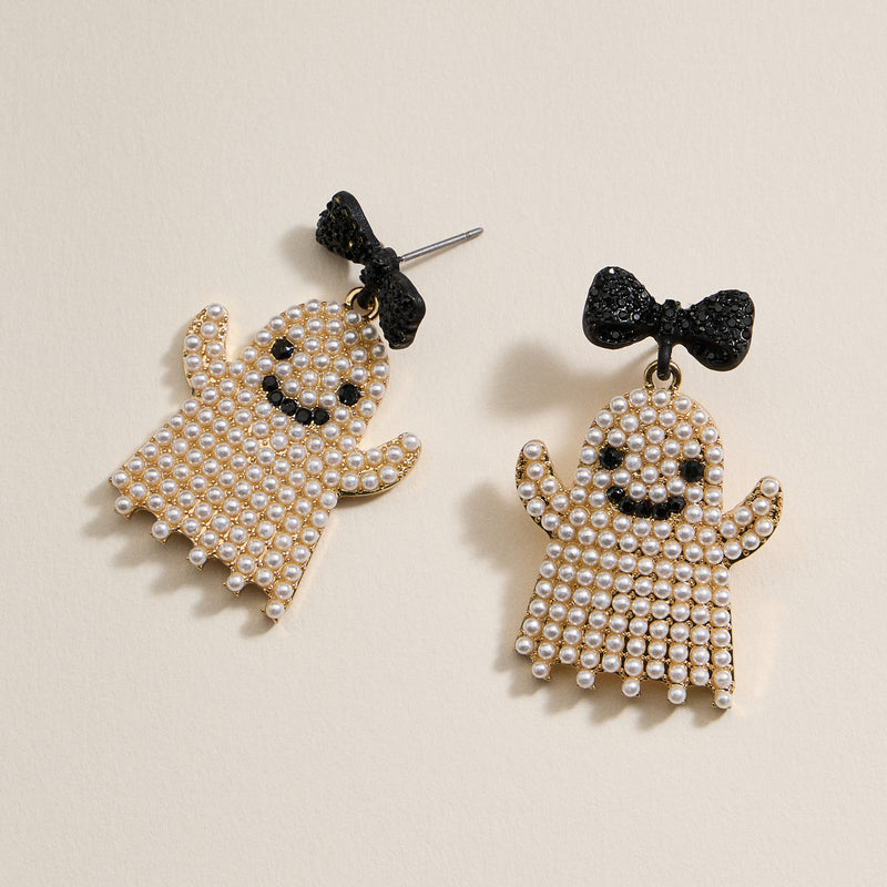 Halloween White Ghost Dangling Earrings