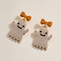 Halloween White Ghost Dangling Earrings
