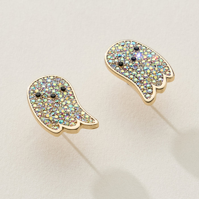 Rhinestone Ghost Halloween Stud Earrings