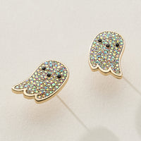 Rhinestone Ghost Halloween Stud Earrings