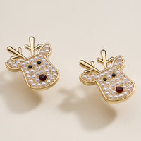 Christmas Rudolph Head Stud Earrings