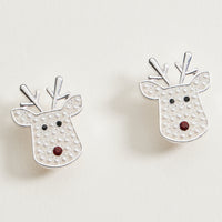Pearl Reindeer Stud Earrings | Holiday Christmas Earrings