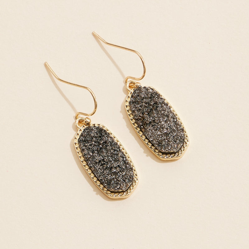 Druzy Stone Dangling Earrings