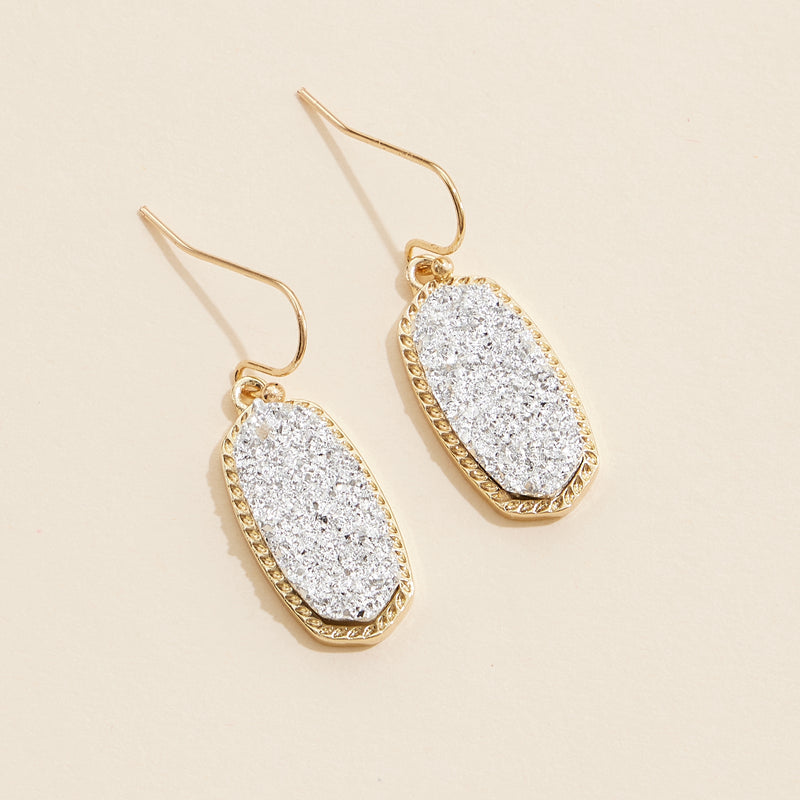 Druzy Stone Dangling Earrings