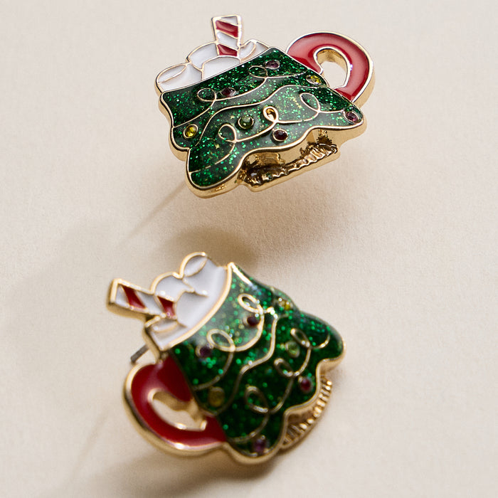 Christmas Tree Mug Stud Earrings