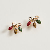 Glitter Christmas Light Stud Earrings