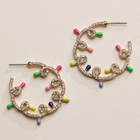 Christmas Lights Hoop Earrings – Festive Holiday Jewelry