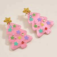 Christmas Tree with Stars Dangling Earrings