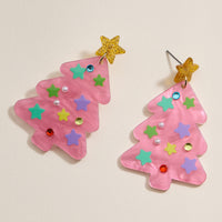 Christmas Tree with Stars Dangling Earrings