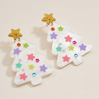 Christmas Tree with Stars Dangling Earrings