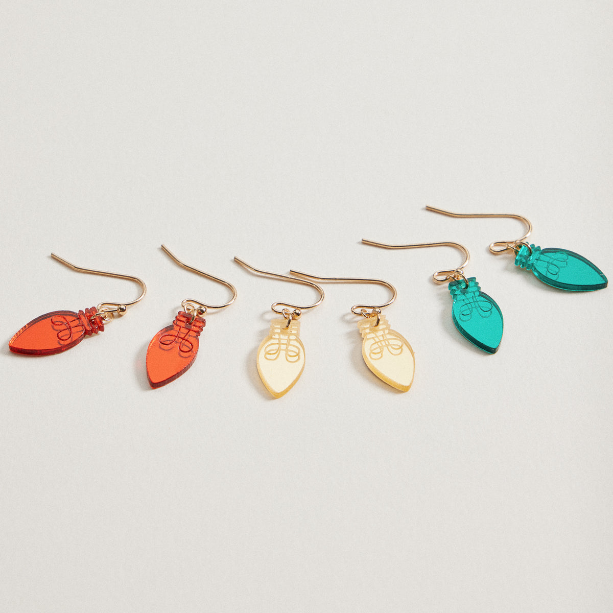 Christmas Light Bulb Drop Earrings | Acrylic Dangles