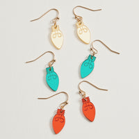 Christmas Light Bulb Drop Earrings | Acrylic Dangles