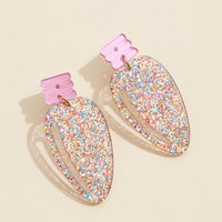 Sparkling Festive Acrylic Lightbulb Earrings