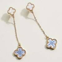 Pearl Floral Quatrefoil Drop Earrings | Porcelain-Inspired Jewelry