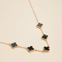 Multi Clover Charm Necklace with Gold Chain